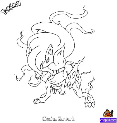Free printable Hisuian Zoroark Coloring Page - Free Printable Pokemon Coloring Sheets coloring page
